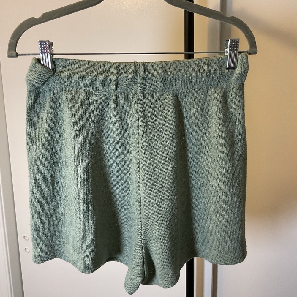 H&M Mint Green High Waisted Athletic Shorts Elastic Tie Waist Pastel Sport Small - Picture 6 of 7